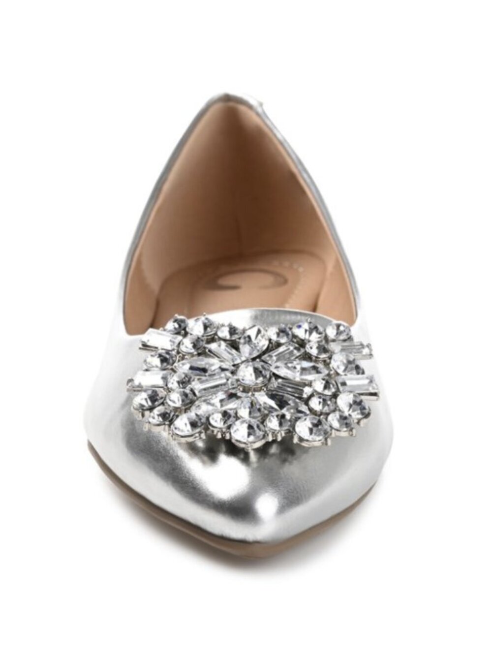Journee Collection Women's Wide Width Renzo Flat Silver 6.5W NWOB - Picture 5 of 8